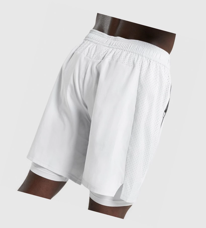 Gymshark Aspect 2 In 1 Miesten Shortsit Vaaleanharmaat | DHFLZE517