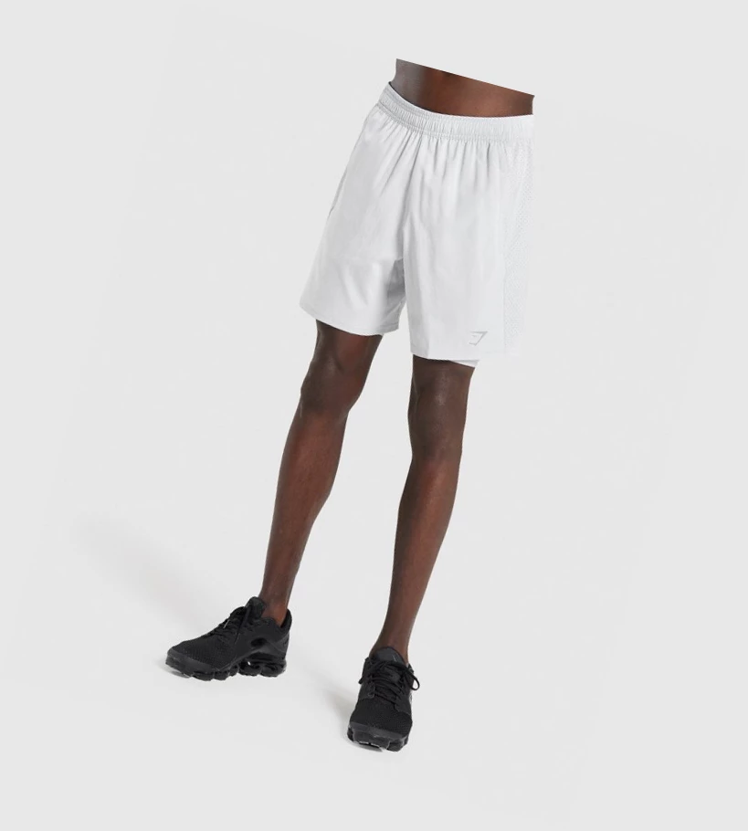 Gymshark Aspect 2 In 1 Miesten Shortsit Vaaleanharmaat | DHFLZE517