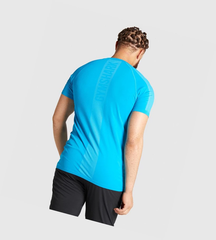 Gymshark Aspect Kevyet Seamless Miesten T Paidat Sininen | EVGPJL564