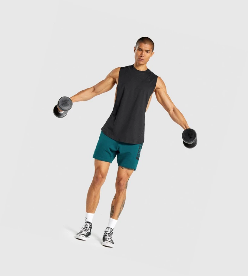 Gymshark Bold Drop Arm Miesten Hihaton Paita Mustat | ATZQFX478