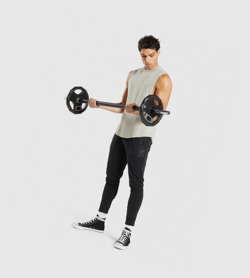 Gymshark Bold Drop Arm Miesten Hihaton Paita Harmaat | FDOIXB273