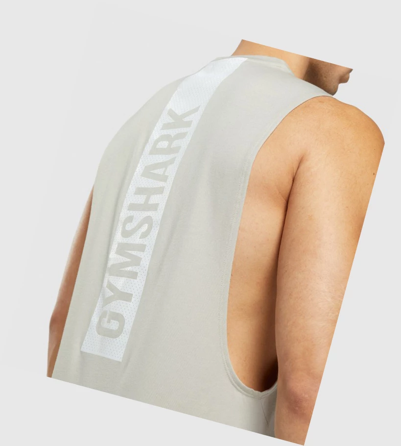 Gymshark Bold Drop Arm Miesten Hihaton Paita Harmaat | FDOIXB273
