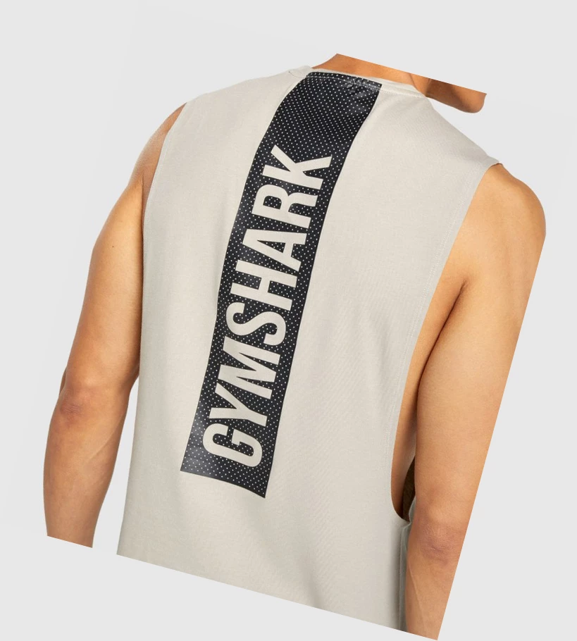 Gymshark Bold Drop Arm Miesten Hihaton Paita Harmaat | IPURGV506