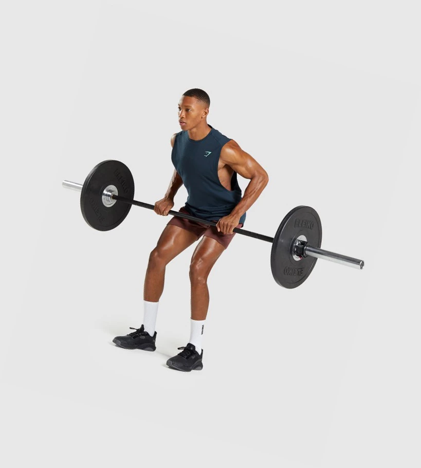 Gymshark Bold Drop Arm Miesten Hihaton Paita Laivastonsininen | QNWBLR748