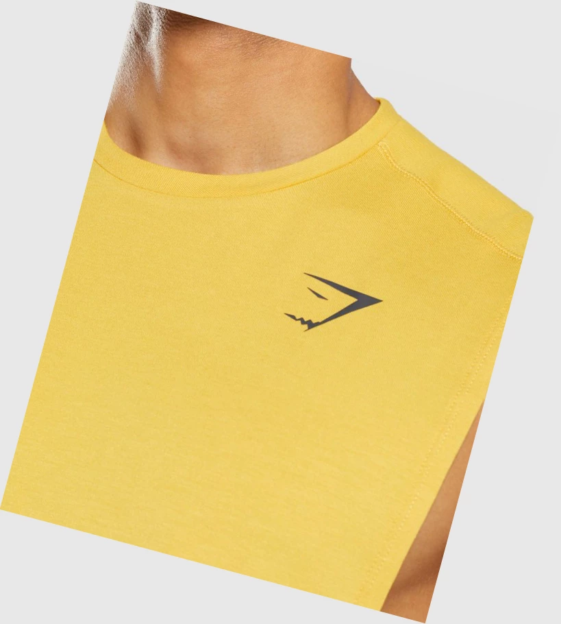 Gymshark Bold Drop Arm Miesten Hihaton Paita Keltainen | WOAFCP568
