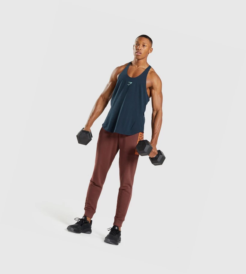 Gymshark Bold Miesten Hihaton Paita Laivastonsininen | UIPMVN704