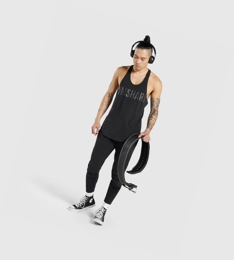 Gymshark Bold Miesten Hihaton Paita Mustat Mustat | GXZUPO423