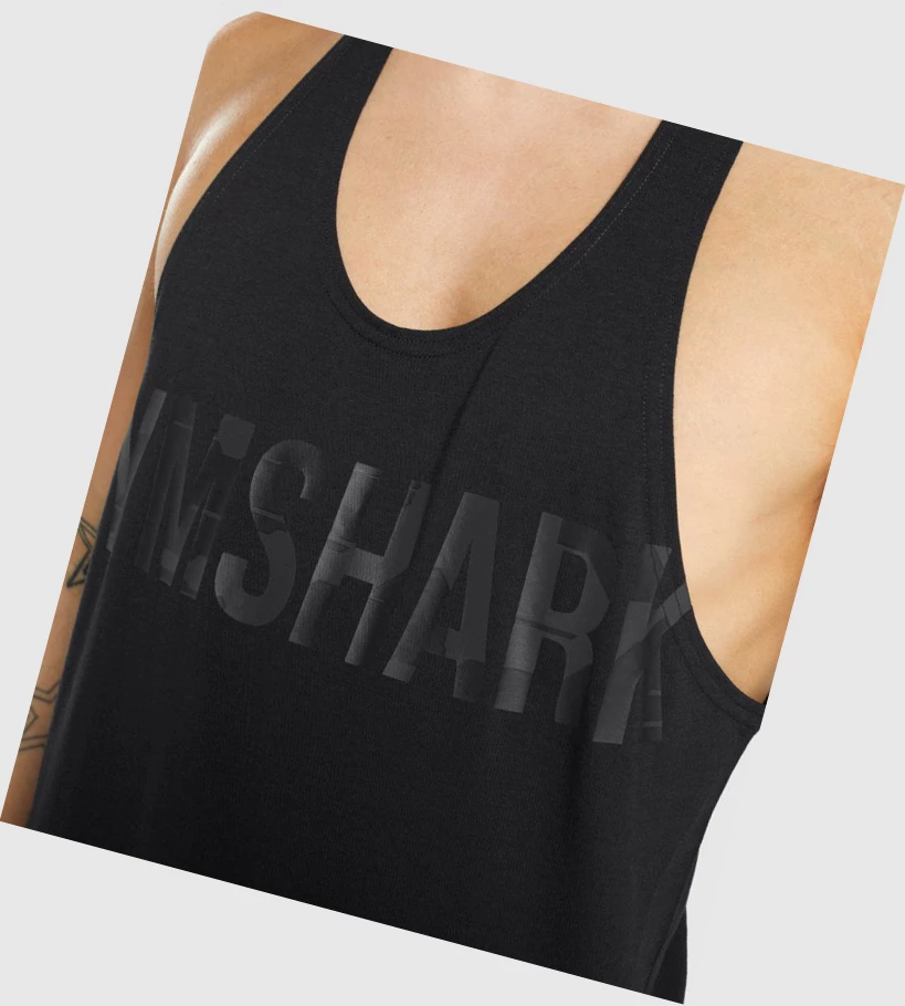 Gymshark Bold Miesten Hihaton Paita Mustat Mustat | GXZUPO423