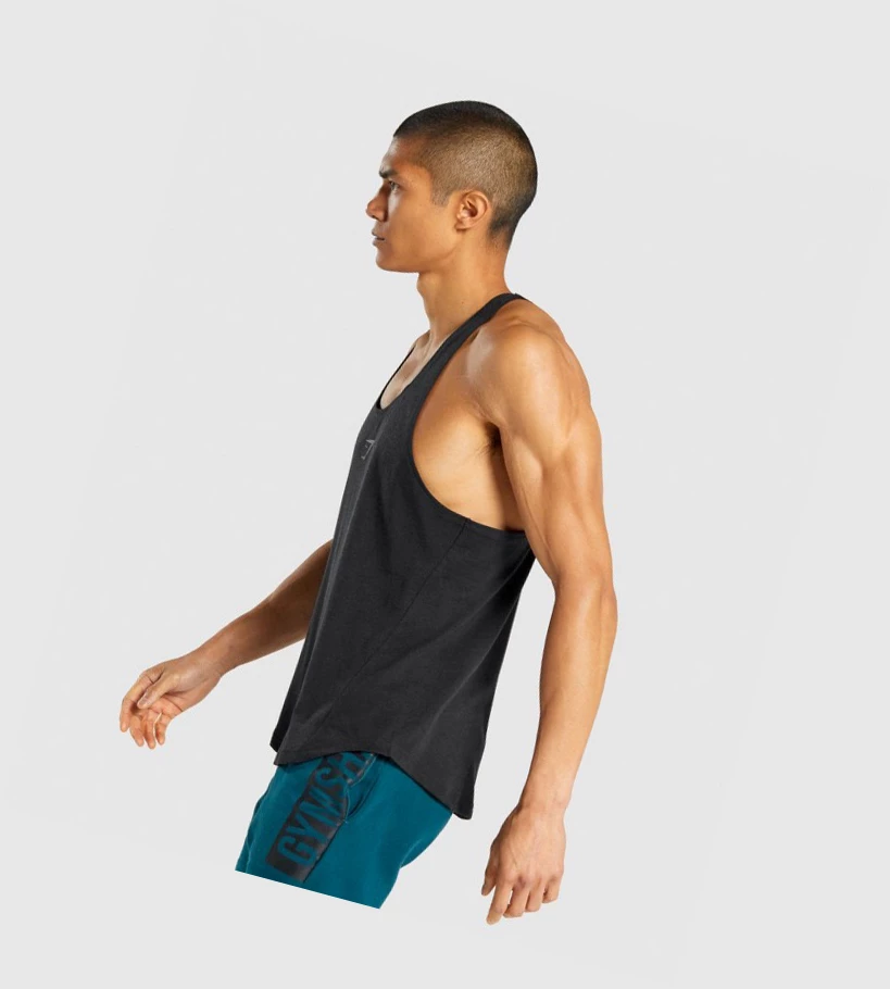 Gymshark Bold Miesten Hihaton Paita Mustat | PWYTNB394
