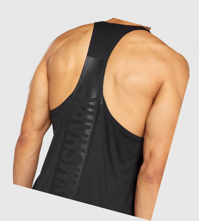 Gymshark Bold Miesten Hihaton Paita Mustat | PWYTNB394