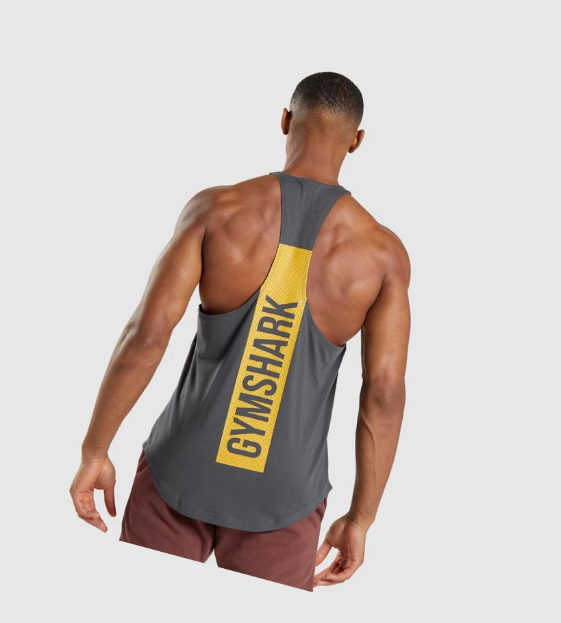 Gymshark Bold Miesten Hihaton Paita Mustat Harmaat | ZMPOXS475