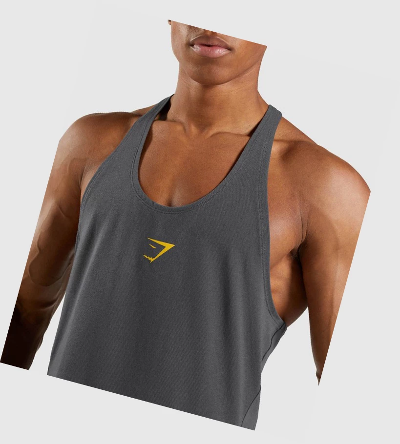 Gymshark Bold Miesten Hihaton Paita Mustat Harmaat | ZMPOXS475