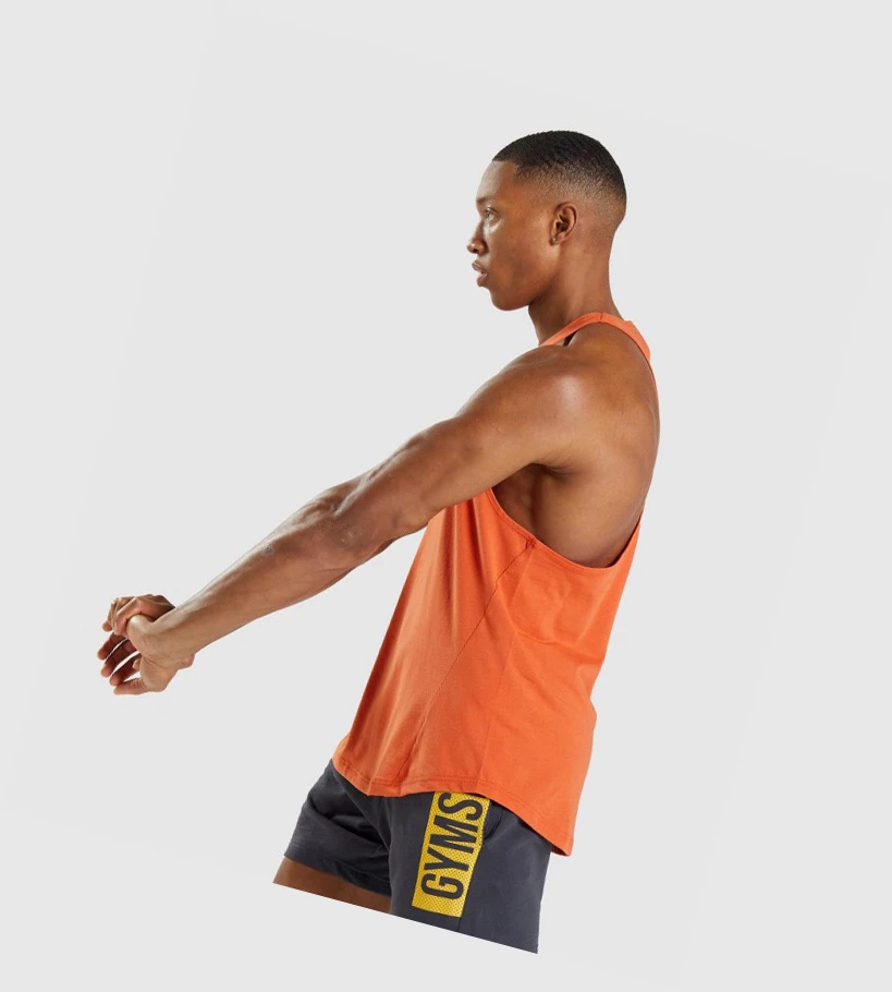 Gymshark Bold Miesten Hihaton Paita Oranssi | MWFYTL729