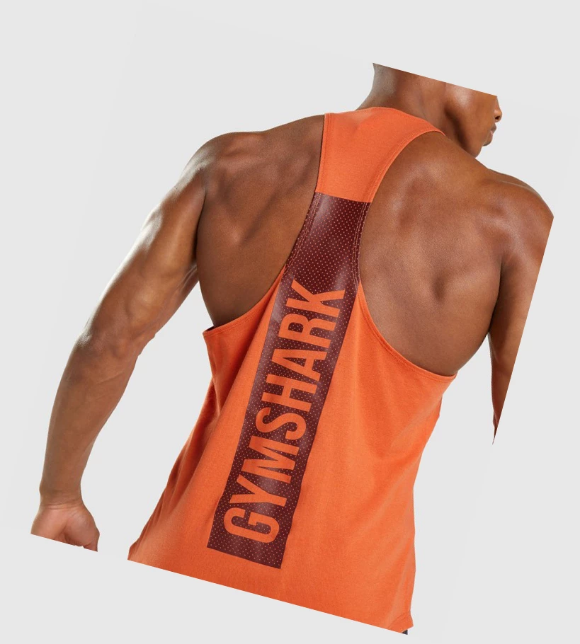 Gymshark Bold Miesten Hihaton Paita Oranssi | MWFYTL729