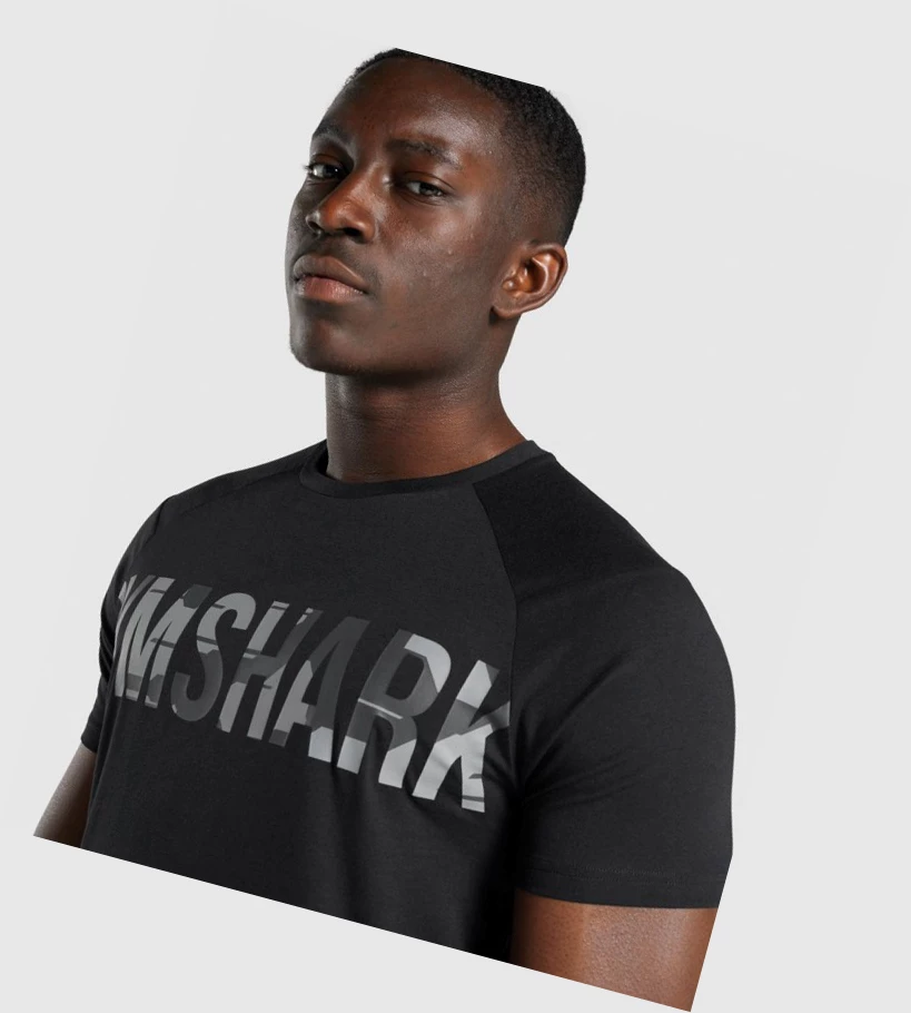 Gymshark Bold Miesten T Paidat Mustat Camo | GARFXN082