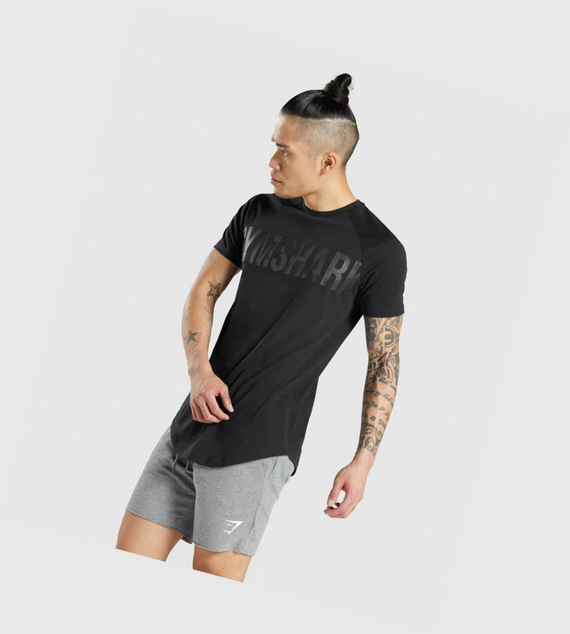 Gymshark Bold Miesten T Paidat Mustat Mustat | QPOSRL597
