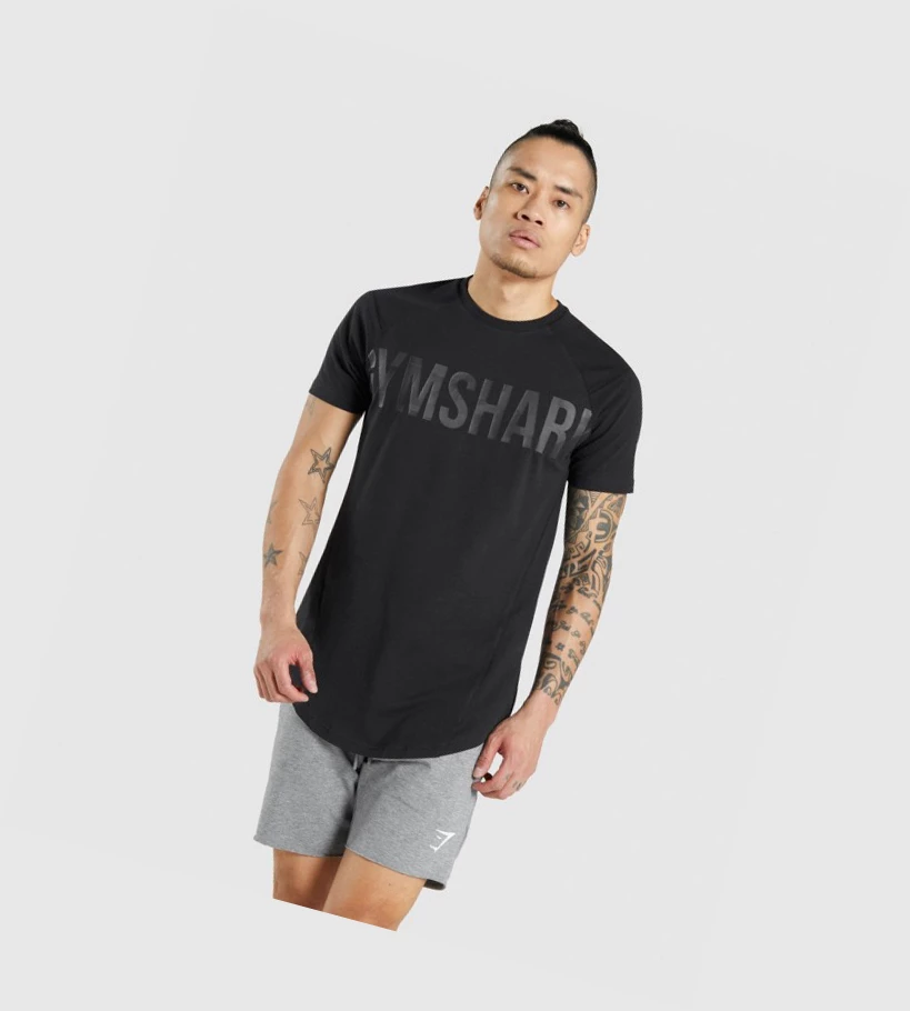 Gymshark Bold Miesten T Paidat Mustat Mustat | QPOSRL597
