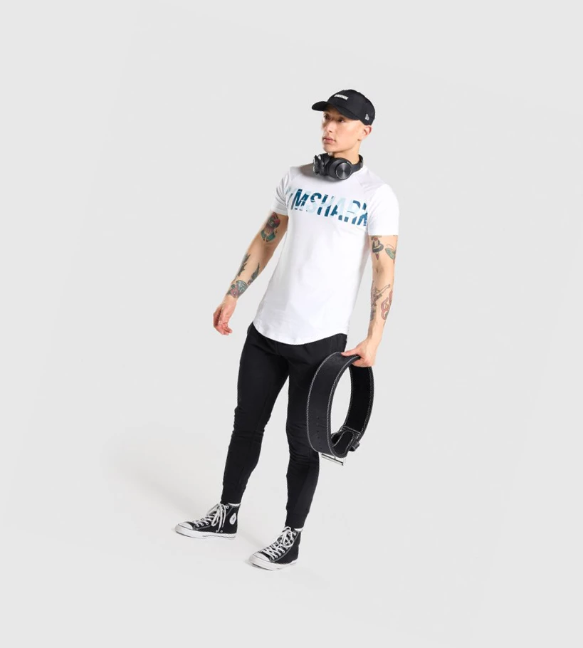 Gymshark Bold Miesten T Paidat Valkoinen Camo | RKWHGL168