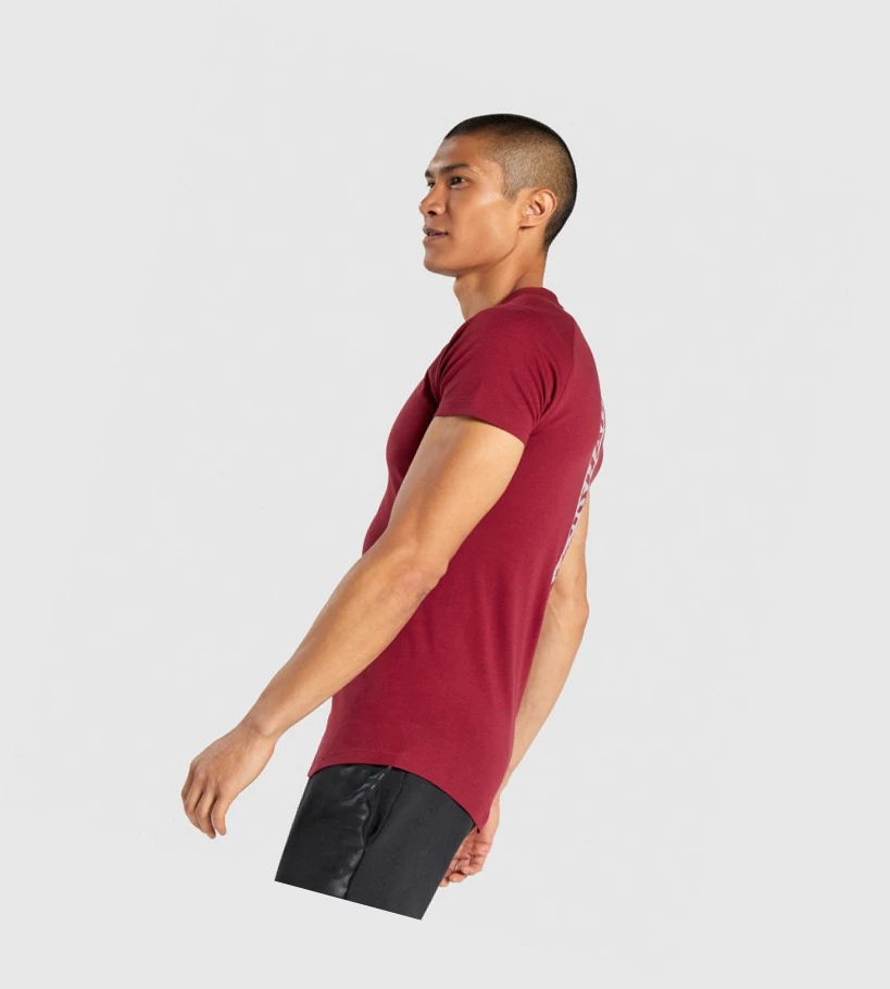 Gymshark Bold Miesten T Paidat Viininpunainen | LJGAMB659