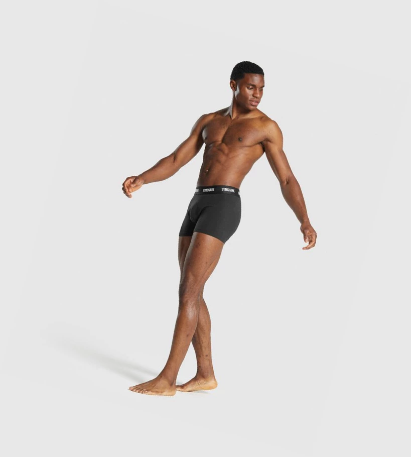 Gymshark Boxers 2pk Miesten Alusvaatteet Mustat | 762REITNM