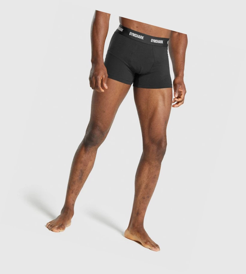 Gymshark Boxers 2pk Miesten Alusvaatteet Mustat | 762REITNM