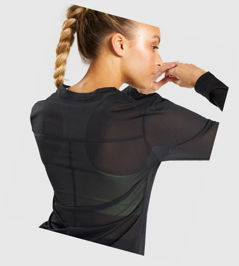 Gymshark CTY Top Naisten T Paidat Mustat | LJNWQF615