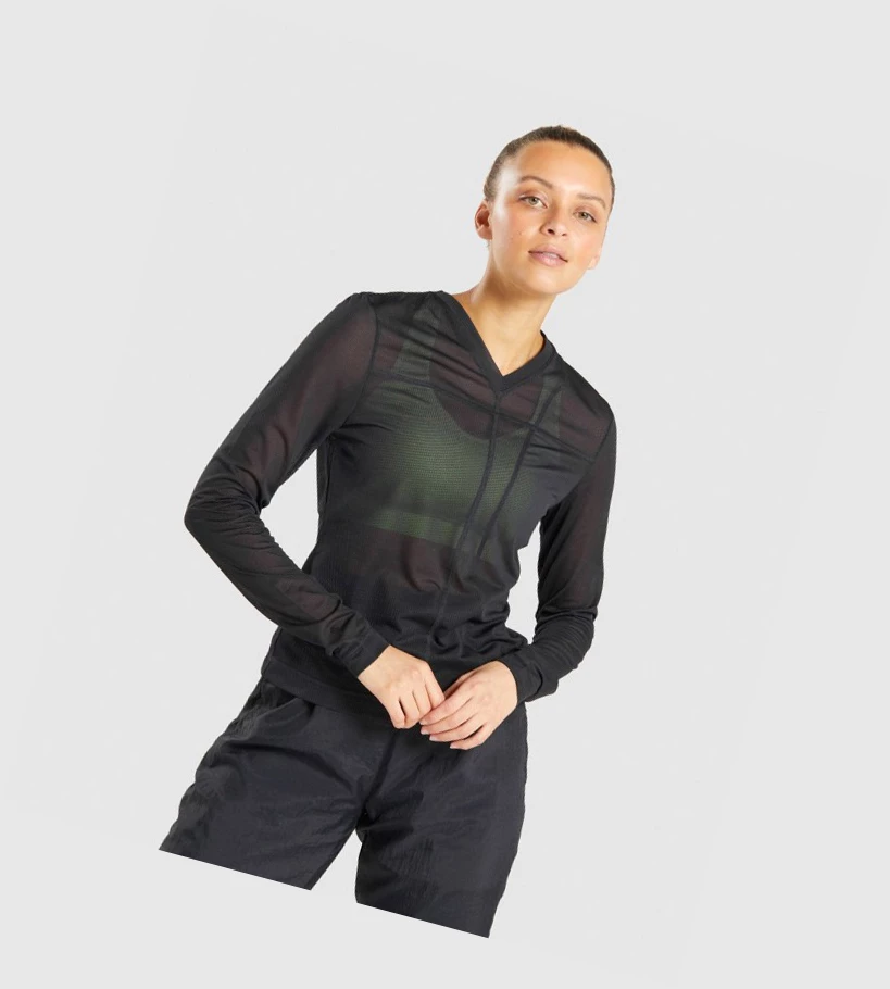 Gymshark CTY Top Naisten T Paidat Mustat | LJNWQF615