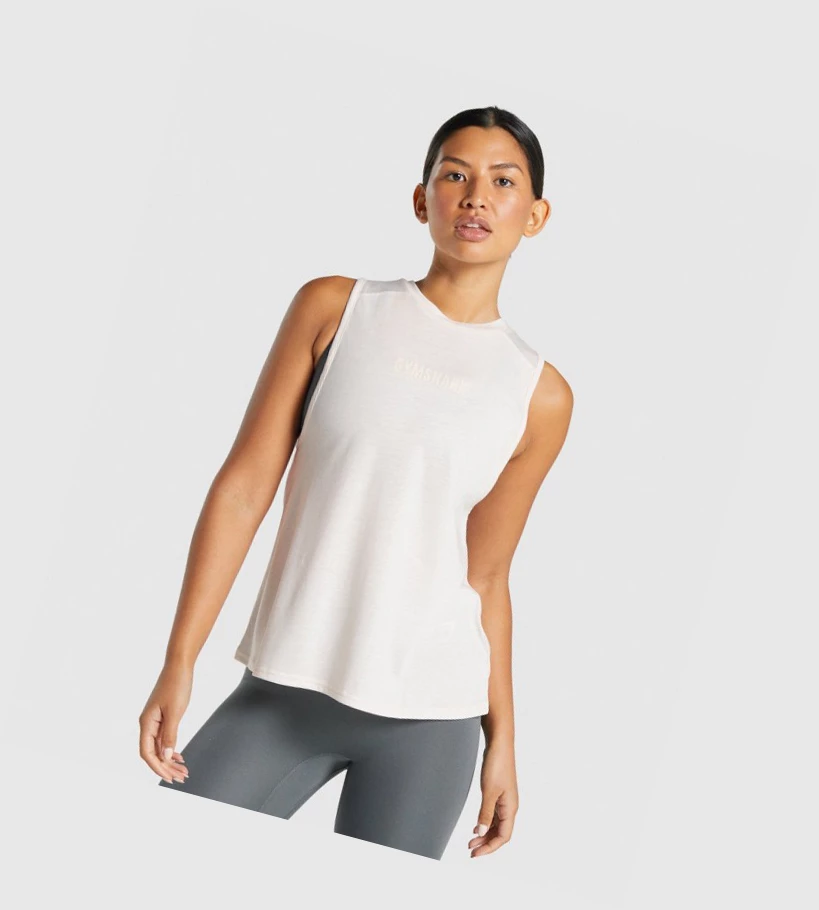Gymshark Camo Graafinen Naisten Hihaton Paita Kerma | GJSEDQ984