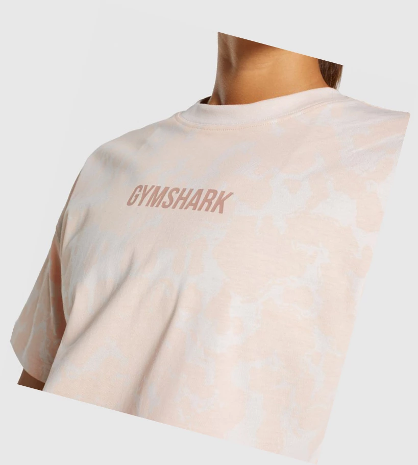 Gymshark Camo Graafinen Oversized Naisten T Paidat Kerma Vaaleanruskea | IUSEVG276