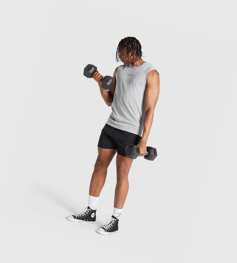 Gymshark Chalk Miesten Hihaton Paita Vaaleanharmaat | VKTPBH273