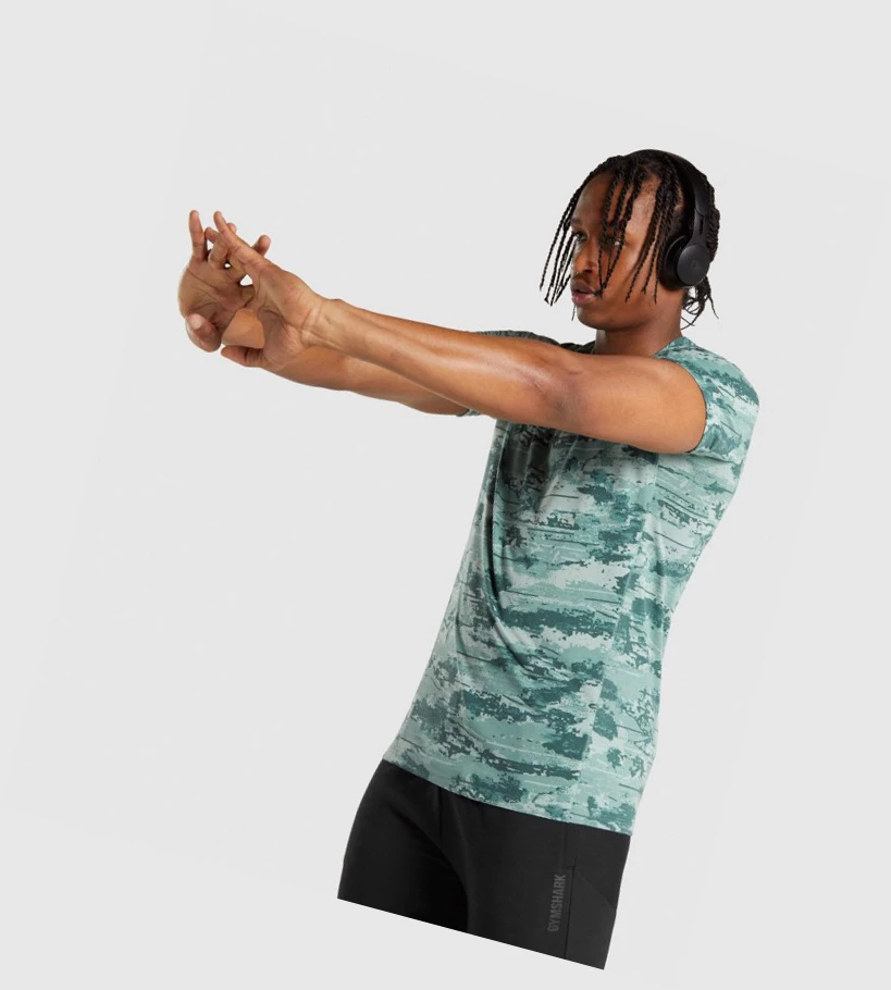 Gymshark Chalk Miesten T Paidat Vaaleanvihreä | MANFZI725