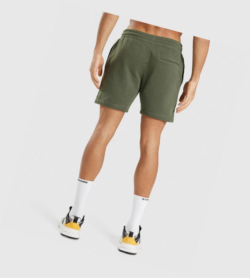 Gymshark Crest Miesten Shortsit Oliivinvihreä | UDVOAR582