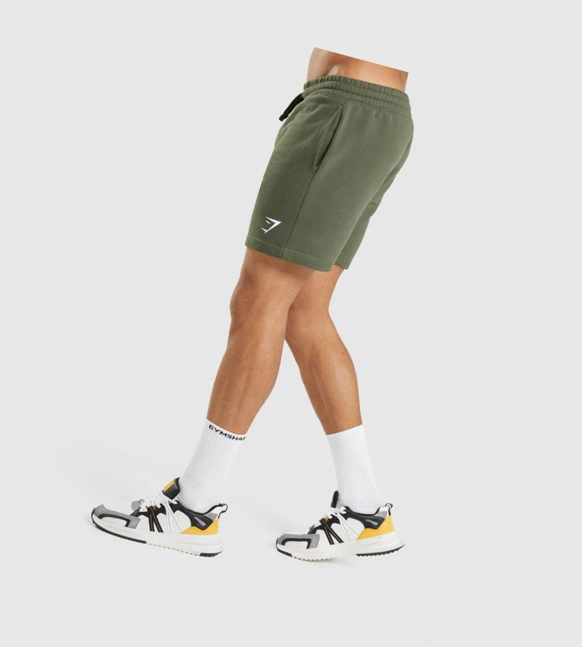 Gymshark Crest Miesten Shortsit Oliivinvihreä | UDVOAR582