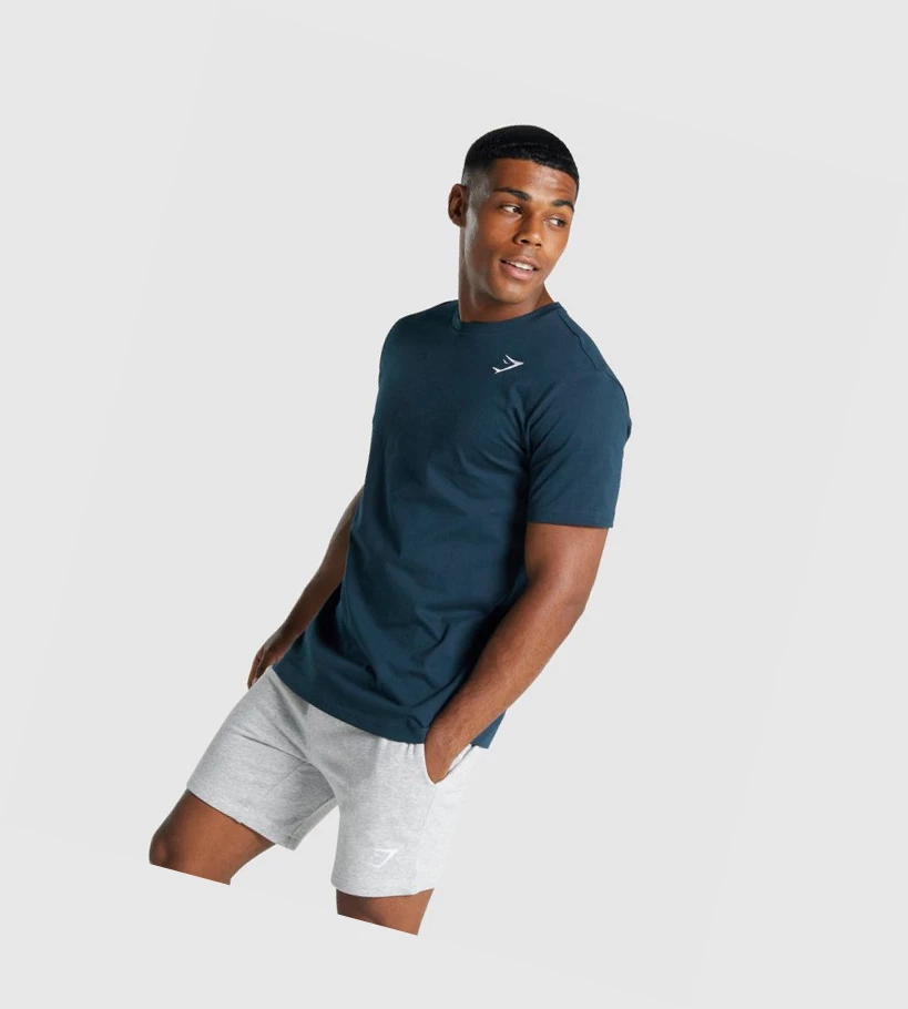 Gymshark Crest Miesten T Paidat Laivastonsininen | CJQDST654