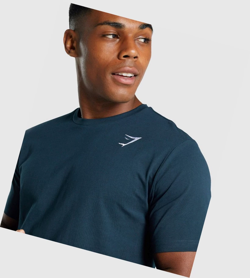 Gymshark Crest Miesten T Paidat Laivastonsininen | CJQDST654