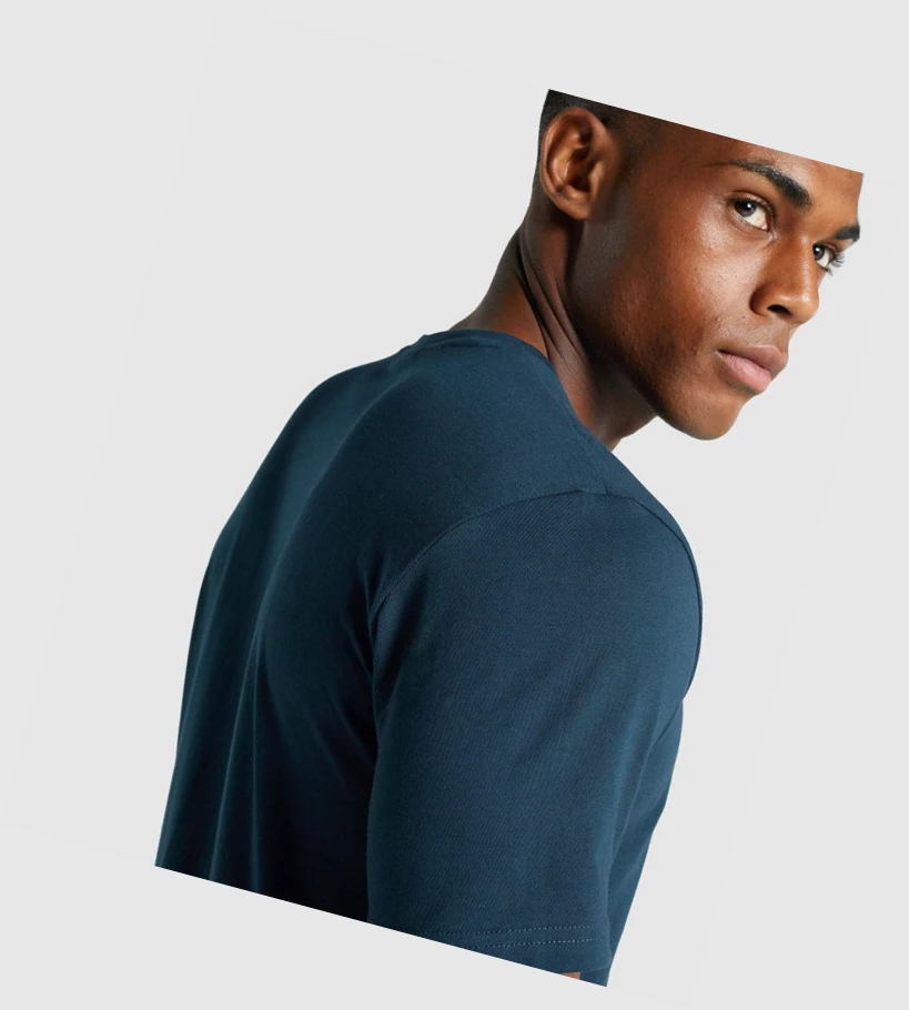 Gymshark Crest Miesten T Paidat Laivastonsininen | CJQDST654