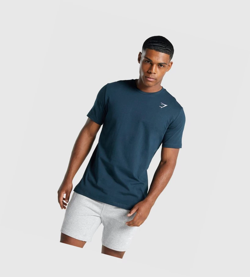 Gymshark Crest Miesten T Paidat Laivastonsininen | CJQDST654