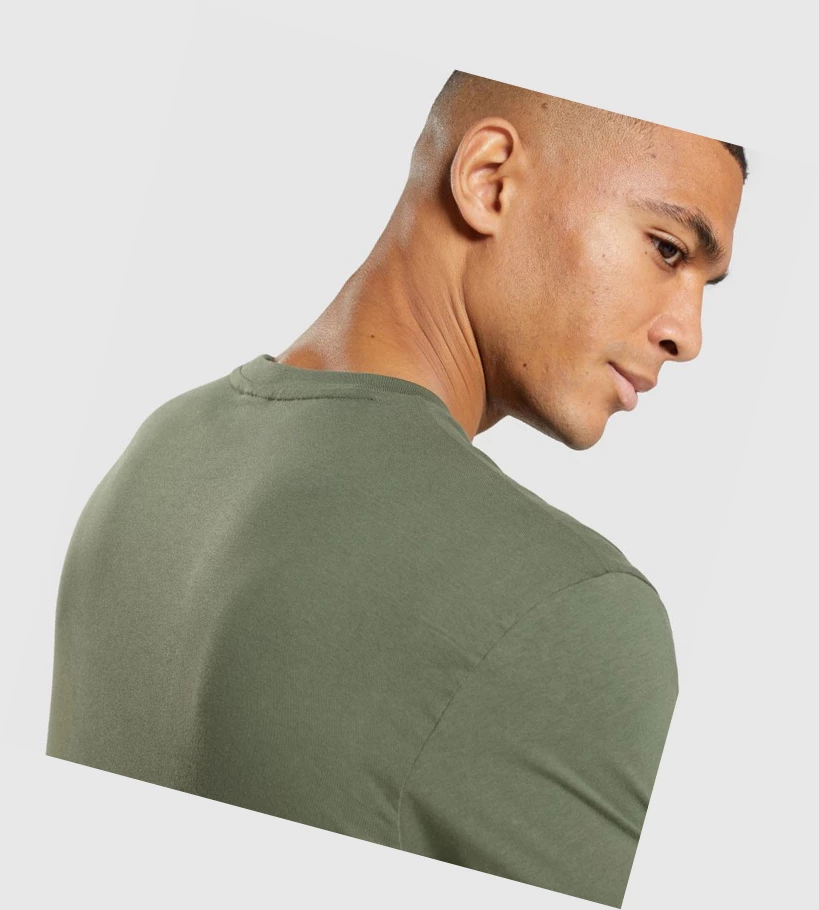 Gymshark Crest Miesten T Paidat Oliivinvihreä | CFZUIE209