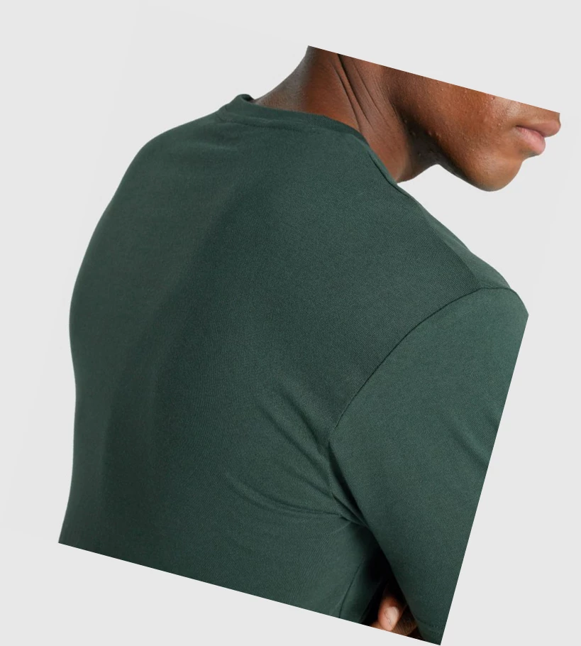 Gymshark Crest Miesten T Paidat Tummanvihreä | SJLPGQ421