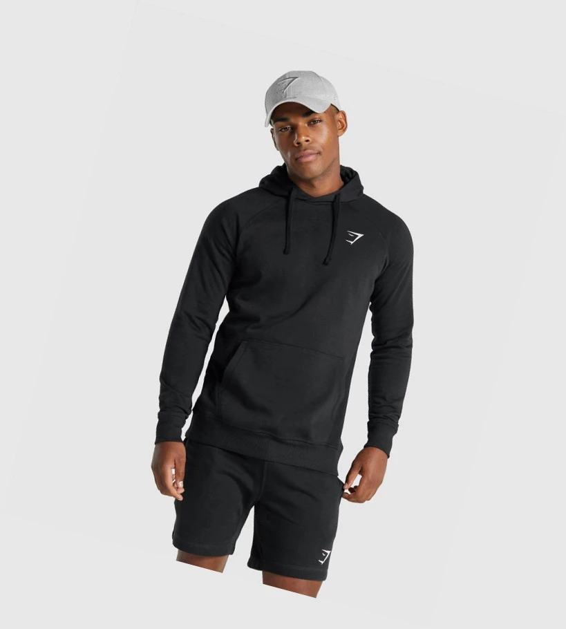 Gymshark Crest Miesten Vaatteet Mustat | TIKXEH975
