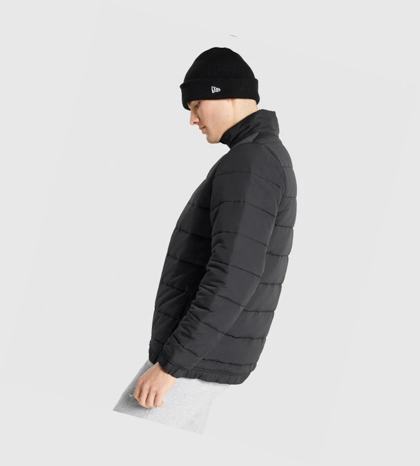 Gymshark Crest Puffer Miesten Vaatteet Mustat | KJPDWS430