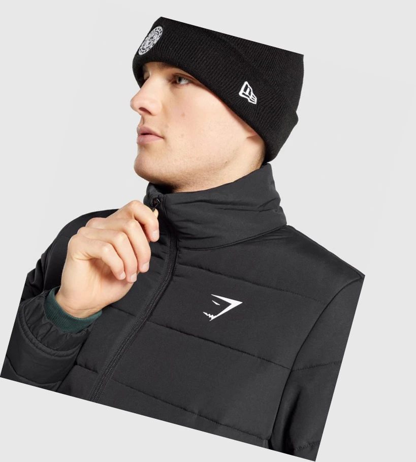 Gymshark Crest Puffer Miesten Vaatteet Mustat | KJPDWS430