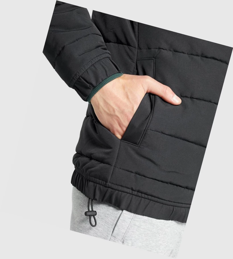 Gymshark Crest Puffer Miesten Vaatteet Mustat | KJPDWS430