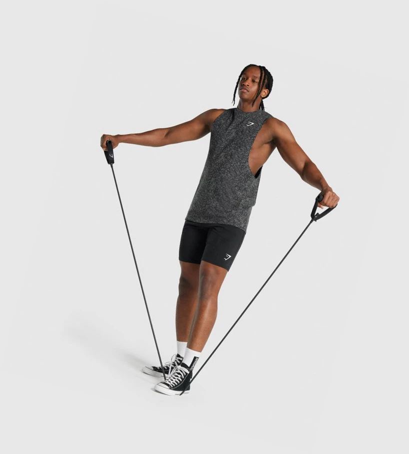 Gymshark Critical 2.0 Drop Arm Miesten Hihaton Paita Harmaat | HYLDIJ634