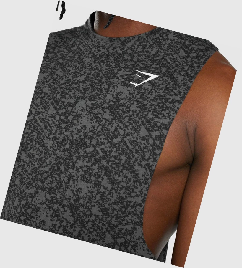 Gymshark Critical 2.0 Drop Arm Miesten Hihaton Paita Harmaat | HYLDIJ634
