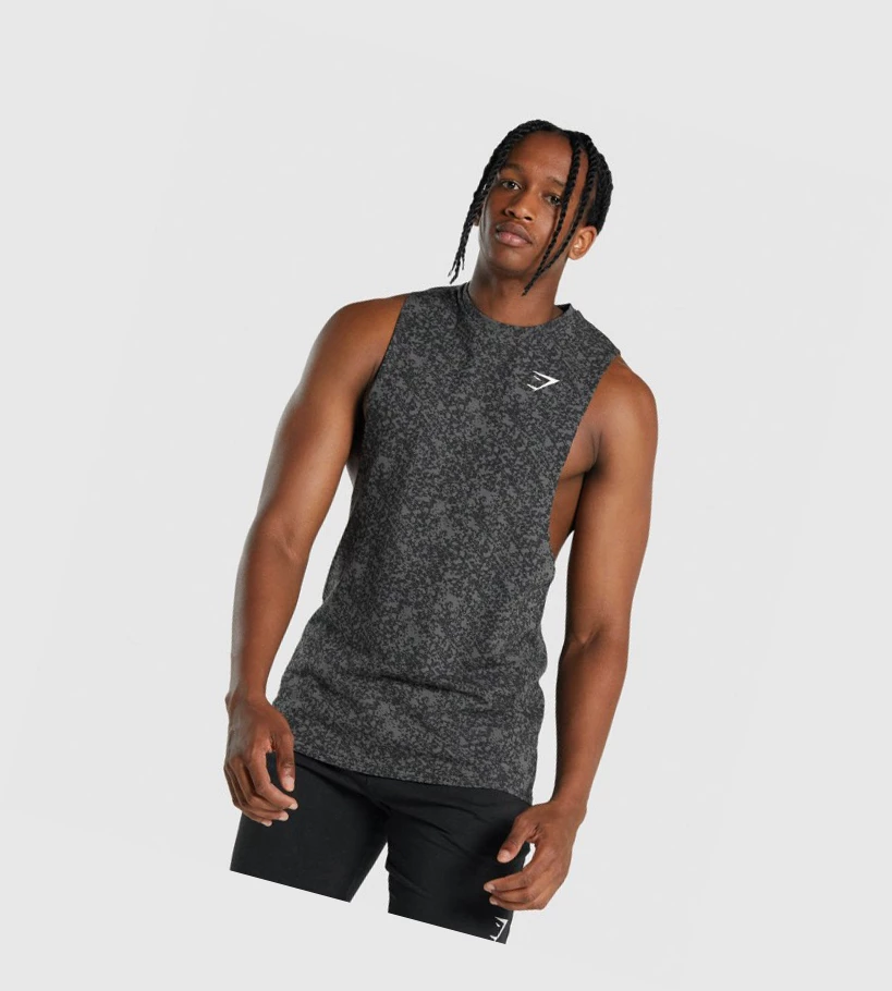 Gymshark Critical 2.0 Drop Arm Miesten Hihaton Paita Harmaat | HYLDIJ634