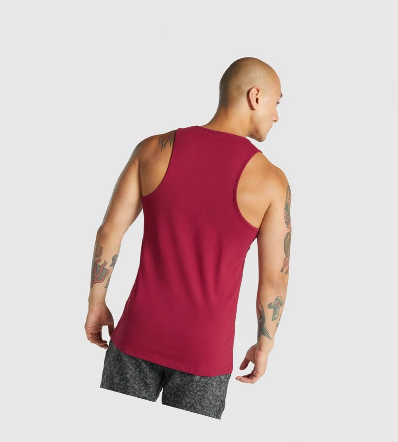 Gymshark Critical 2.0 Miesten Hihaton Paita Viininpunainen | DUVTPN698