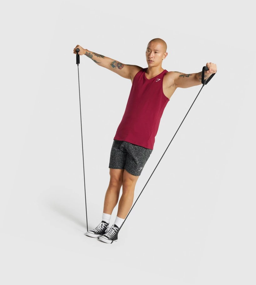 Gymshark Critical 2.0 Miesten Hihaton Paita Viininpunainen | DUVTPN698