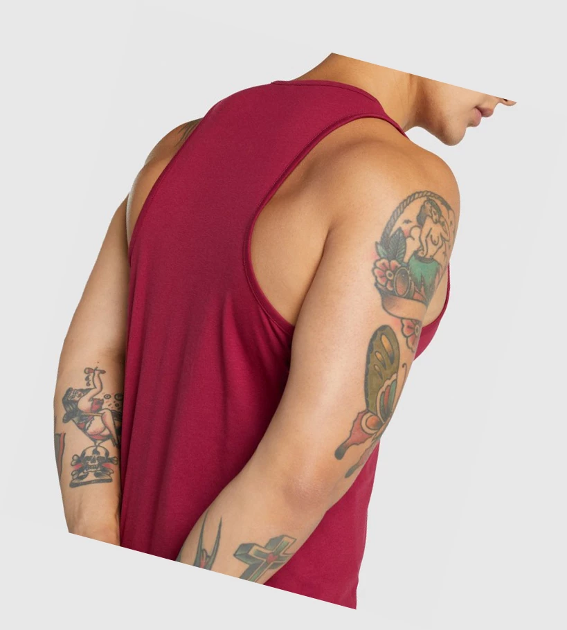 Gymshark Critical 2.0 Miesten Hihaton Paita Viininpunainen | DUVTPN698