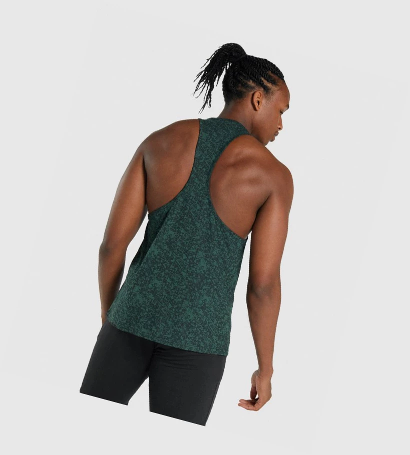 Gymshark Critical 2.0 Miesten Hihaton Paita Tummanvihreä | MFYURN187